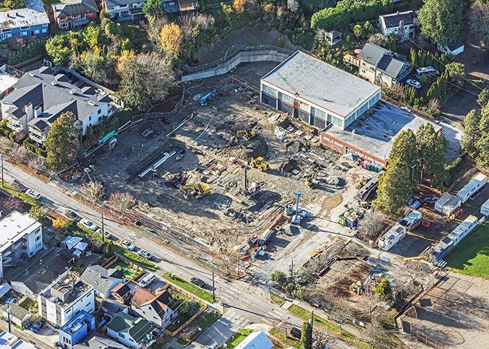 aerial view of a construction site